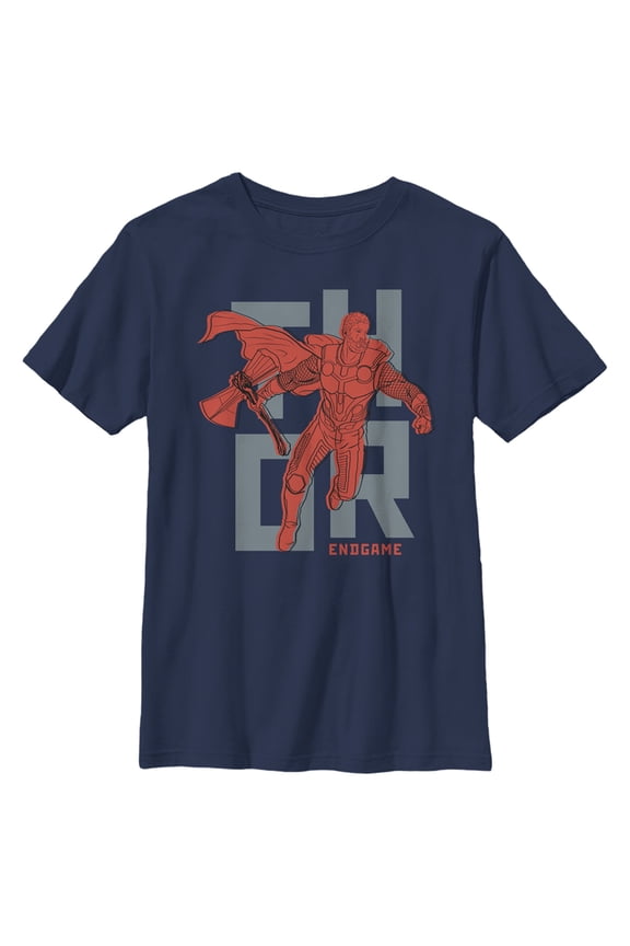 Boy's Marvel Avengers: Endgame Minimalist Thor Graphic Tee Navy Blue Small