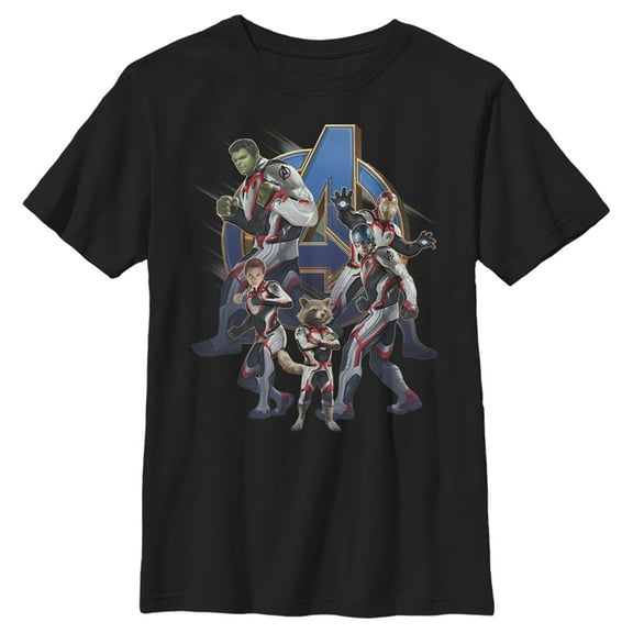 Boy's Marvel Avengers: Endgame New Suits Assemble Graphic Tee Black Medium