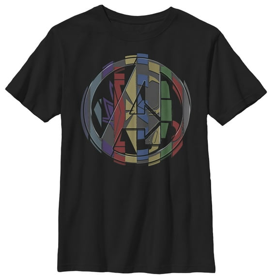 Boy's Marvel Avengers: Endgame Puzzle Cube Logo Graphic Tee Black Small