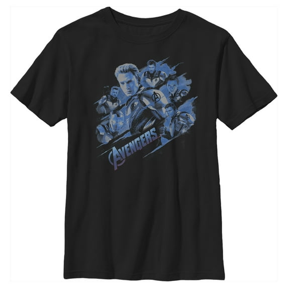 Boy's Marvel Avengers: Endgame Smokey Captain America Graphic Tee Black Medium
