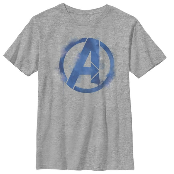 Boy's Marvel Avengers: Endgame Smudged Logo  Graphic Tee Athletic Heather Large