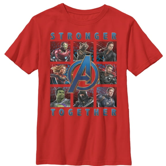 Boy's Marvel Avengers: Endgame Stronger Together Graphic Tee Red Large