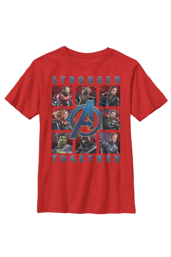 Boy's Marvel Avengers: Endgame Stronger Together Graphic Tee Red Small