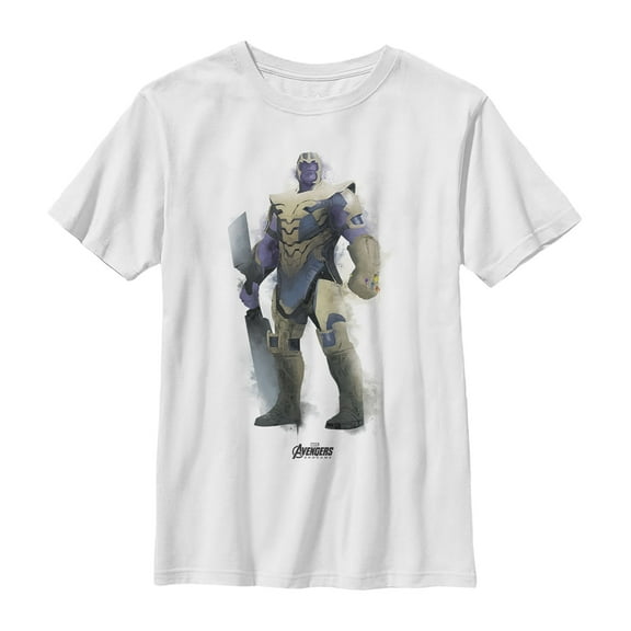Boy's Marvel Avengers: Endgame Thanos Spray Paint  Graphic Tee White X Large