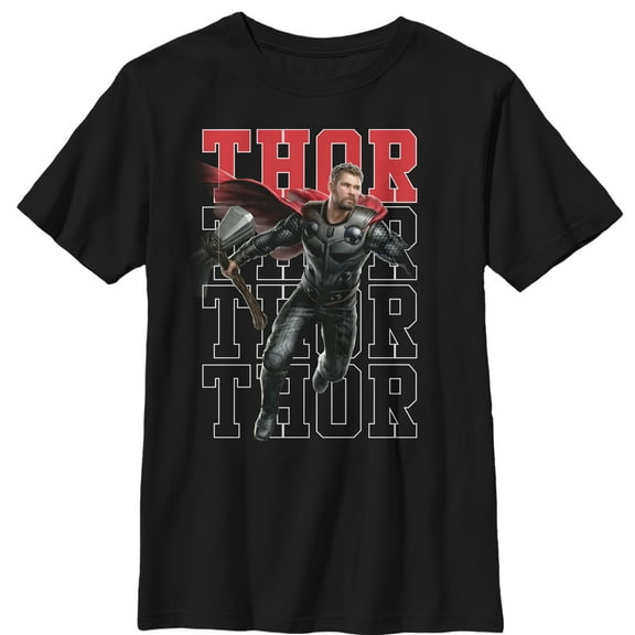 Boy's Marvel Avengers: Endgame Thor Repeat  Graphic Tee Black Large