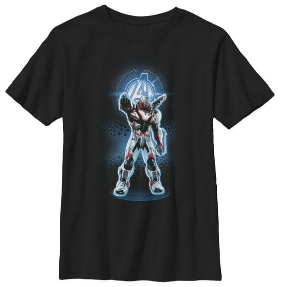Boy's Marvel Avengers: Endgame War Machine Quantum Ready Graphic Tee Black Small