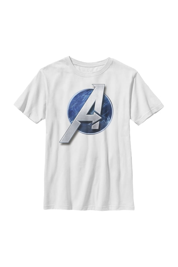Boy's Marvel Avengers Game Classic Logo Graphic Tee White X Large