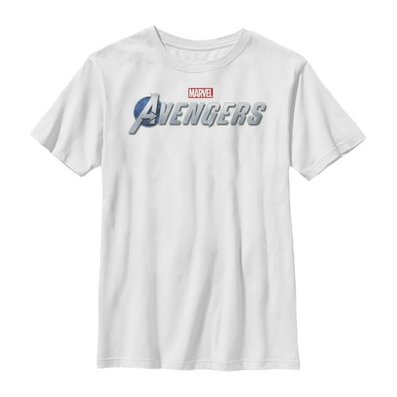 Boy's Marvel Avengers Game Text Logo  Graphic Tee White Medium