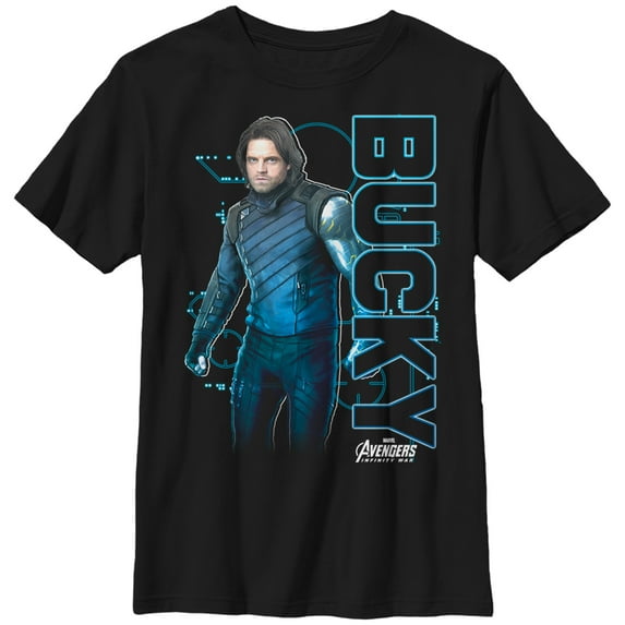 Boy's Marvel Avengers: Infinity War Bucky Tech Graphic Tee Black Large
