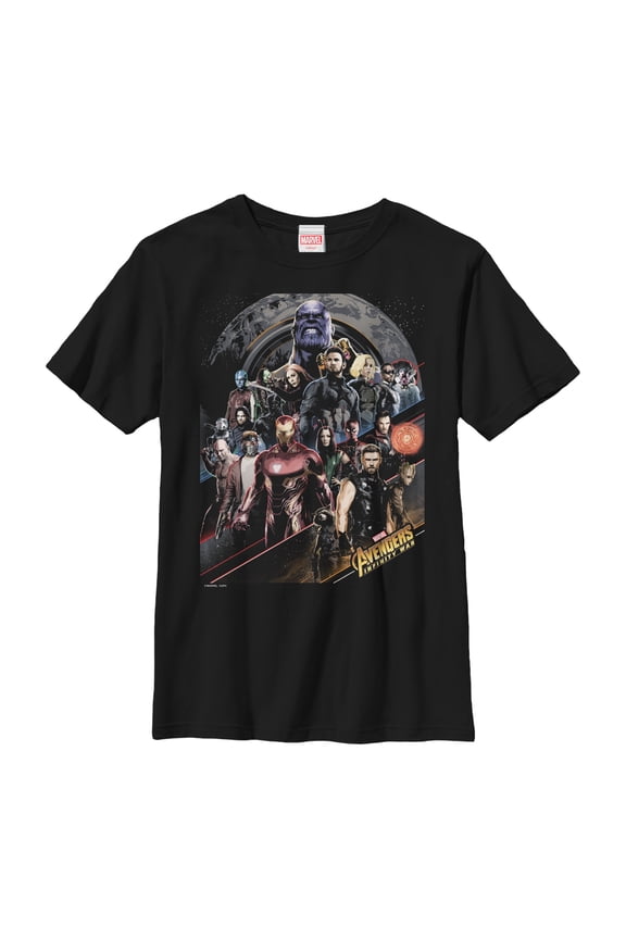Boy's Marvel Avengers: Infinity War Character Scene Graphic Tee Black Medium