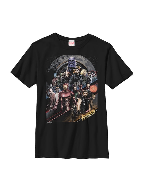Boy's Marvel Avengers: Infinity War Character Scene Graphic Tee Black X Large