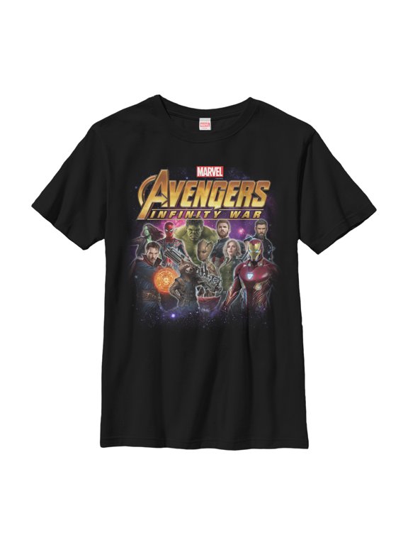 Boy's Marvel Avengers: Infinity War Character Shot Graphic Tee Black X Large