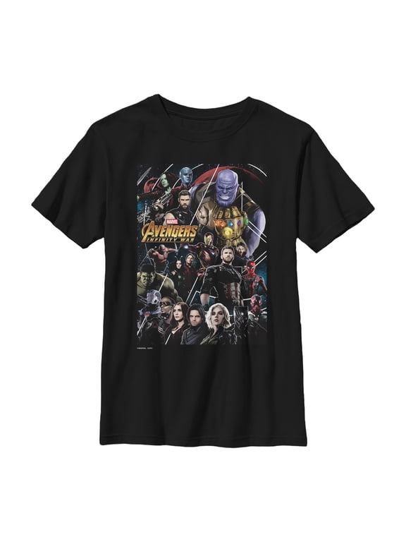 Boy's Marvel Avengers: Infinity War Character View Graphic Tee Black Large