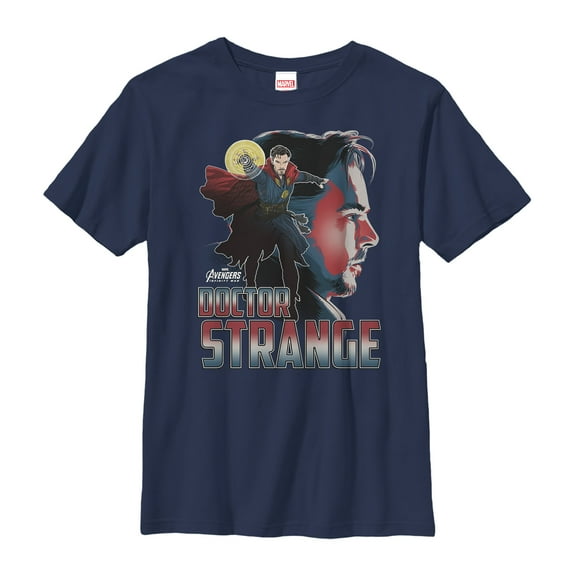 Boy's Marvel Avengers: Infinity War Doctor Strange Portrait  Graphic Tee Navy Blue X Small