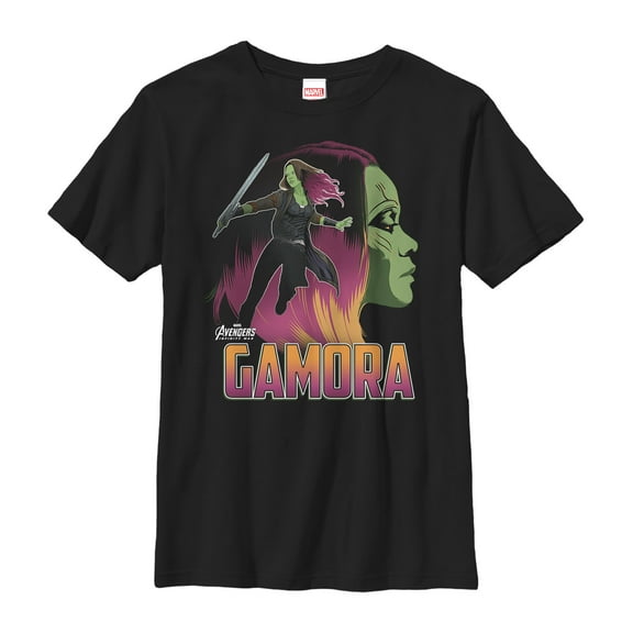 Boy's Marvel Avengers: Infinity War Gamora Portrait Graphic Tee Black Medium