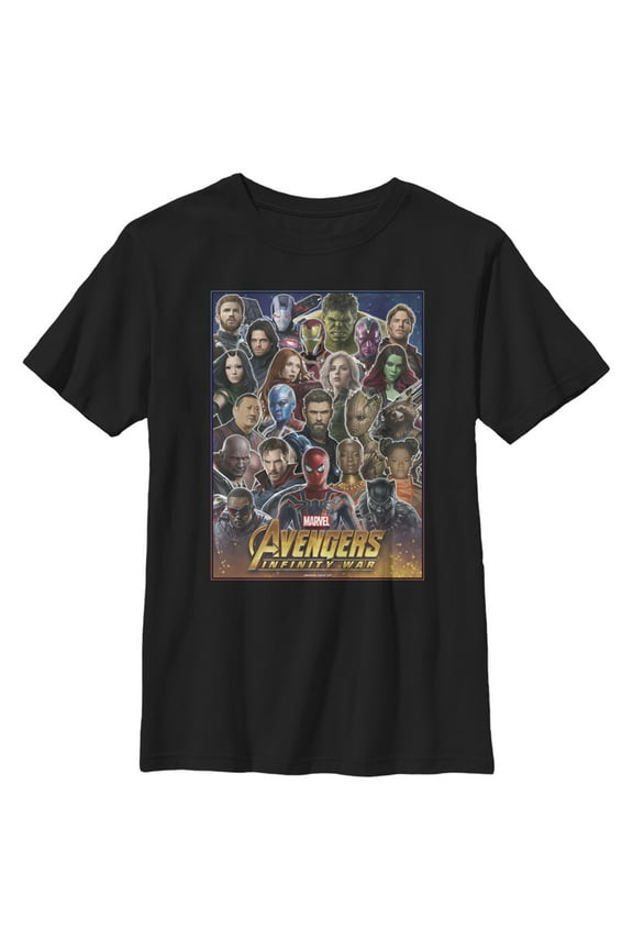 Boy's Marvel Avengers: Infinity War Hero Collage Graphic Tee Black Small