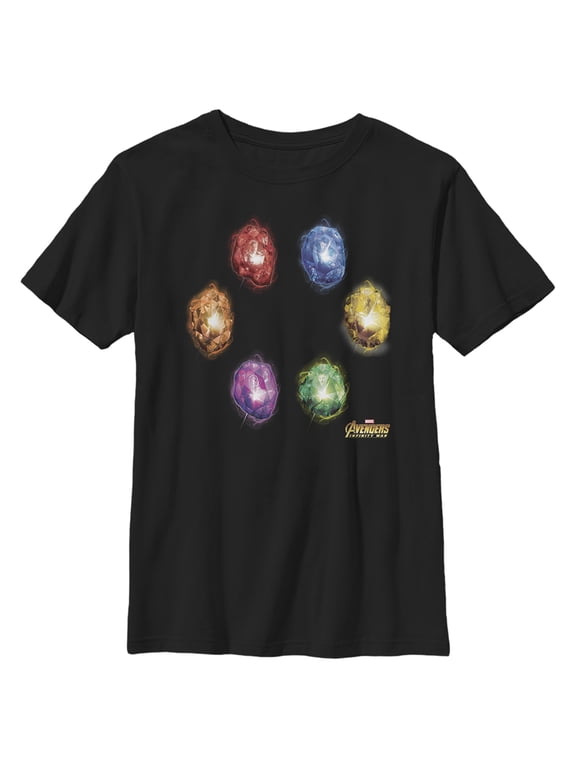 Boy's Marvel Avengers: Infinity War Infinity Stones Heroes Graphic Tee Black Large