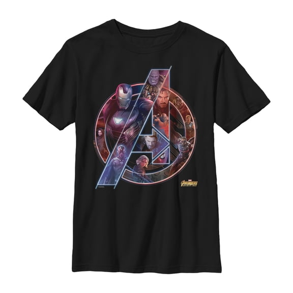 Boy's Marvel Avengers: Infinity War Logo  Graphic Tee Black Medium