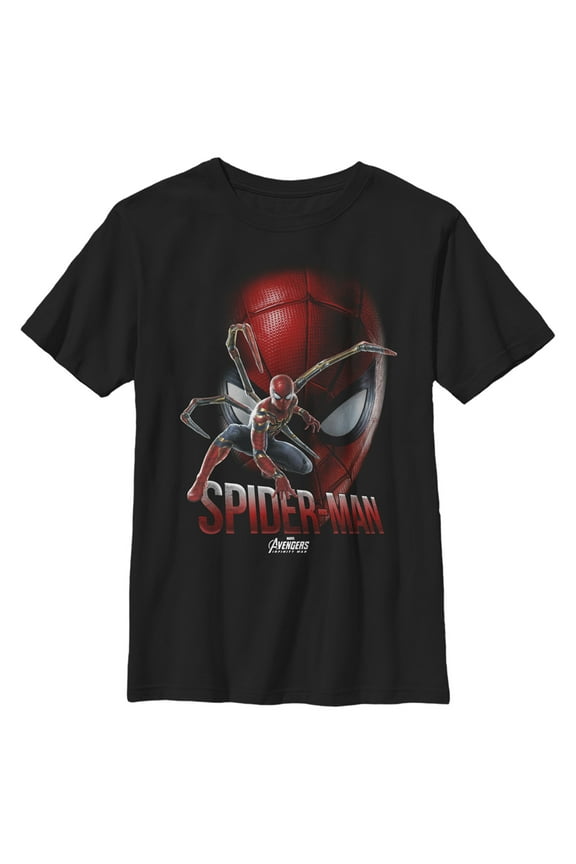 Boy's Marvel Avengers: Infinity War Spider-Man Pose Graphic Tee Black Large