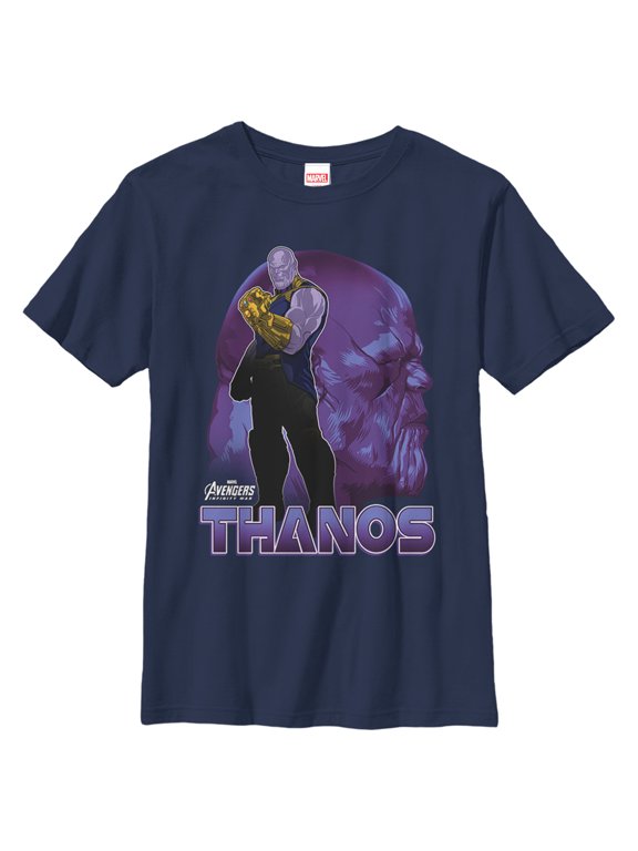 Boy's Marvel Avengers: Infinity War Thanos Portrait Graphic Tee Navy Blue Small