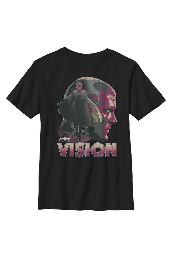 Boy's Marvel Avengers: Infinity War Vision Portrait Graphic Tee Black Small