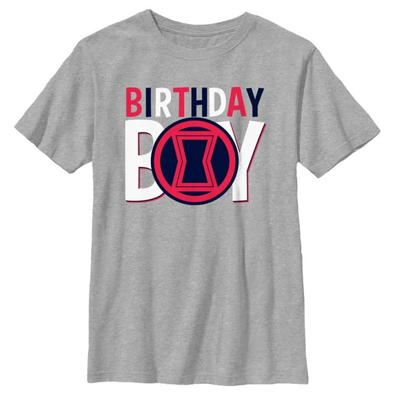 Boy's Marvel Birthday Boy Black Widow Logo Graphic Tee Athletic Heather Small