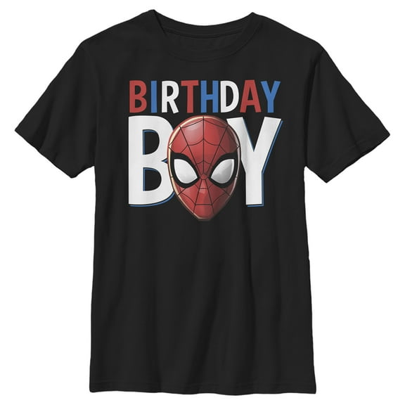 Boy's Marvel Birthday Boy  Graphic Tee Black X Large