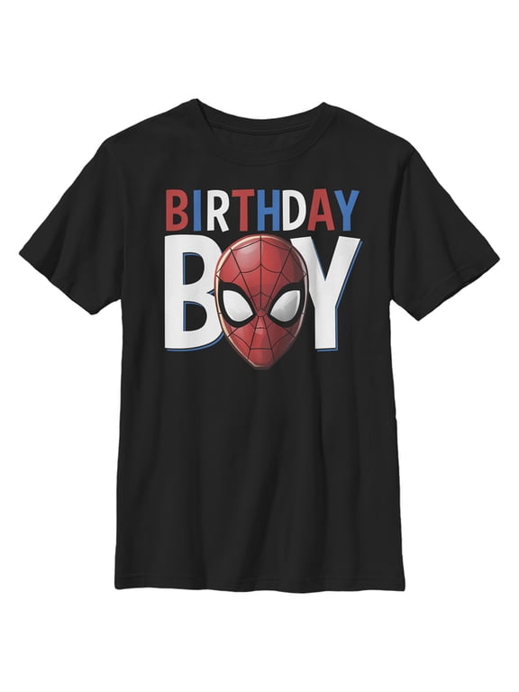 Boy's Marvel Birthday Boy Graphic Tee Black X Small