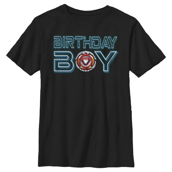 Boy's Marvel Birthday Boy Iron Man Core  Graphic Tee Black Large
