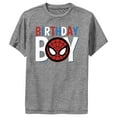 thumbnail image 1 of Boy's Marvel Birthday Boy Spider-Man Performance Graphic Tee Charcoal Heather Large, 1 of 4