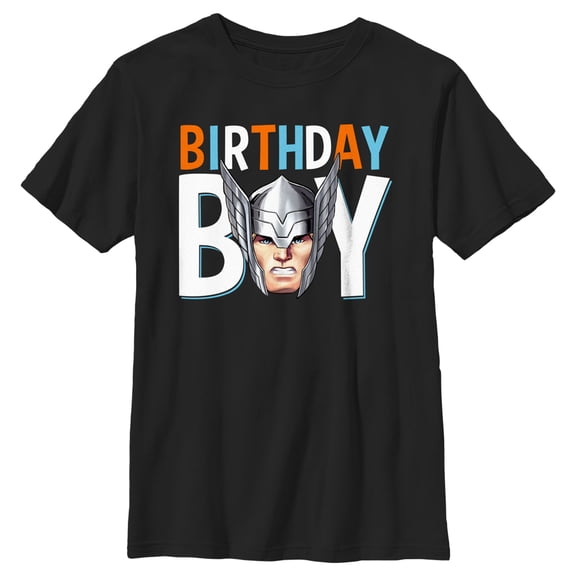 Boy's Marvel Birthday Boy Thor Graphic Tee Black Large