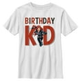 thumbnail image 1 of Boy's Marvel Birthday Kid Black Widow Graphic Tee White Small, 1 of 4