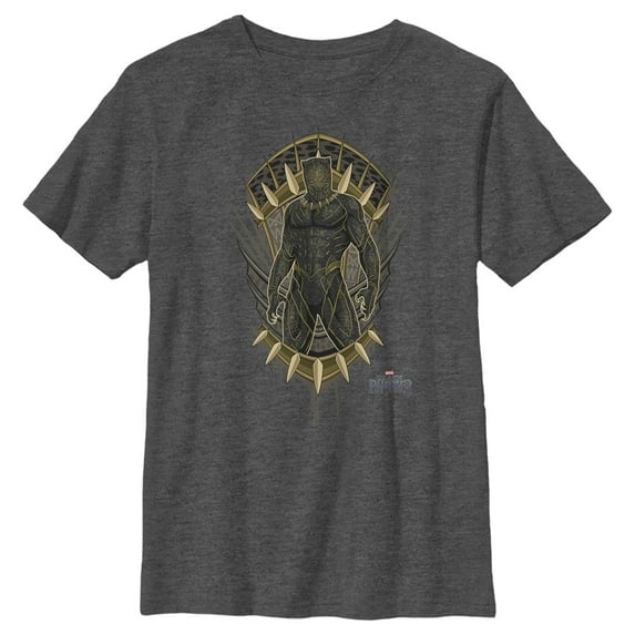 Boy's Marvel Black Panther 2018 Claw Crest Graphic Tee Charcoal Heather Medium