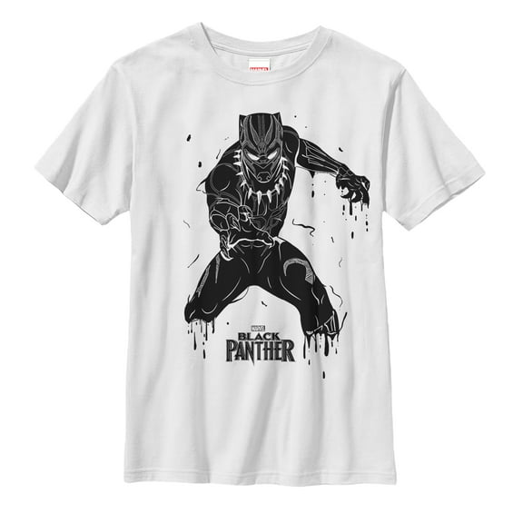 Boy's Marvel Black Panther 2018 Drip Pattern  Graphic Tee White X Large
