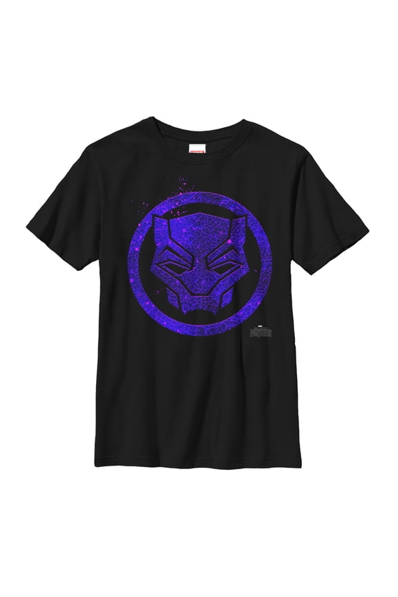 Boy's Marvel Black Panther 2018 Ember Mask  Graphic Tee Black X Large