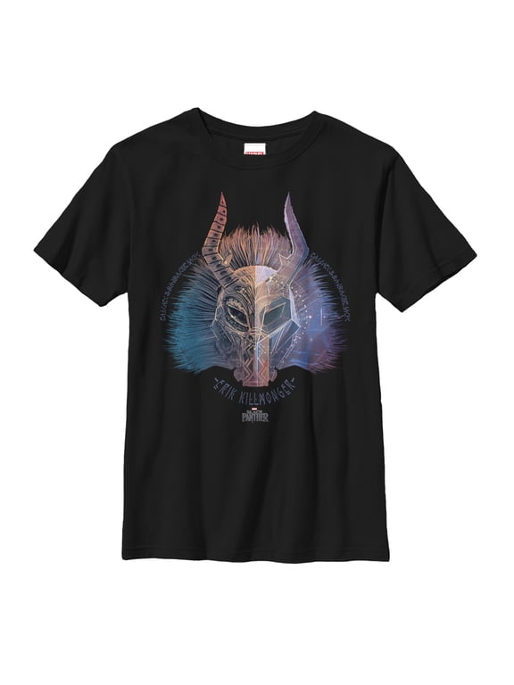 Boy's Marvel Black Panther 2018 Erik Killmonger Graphic Tee Black X Large