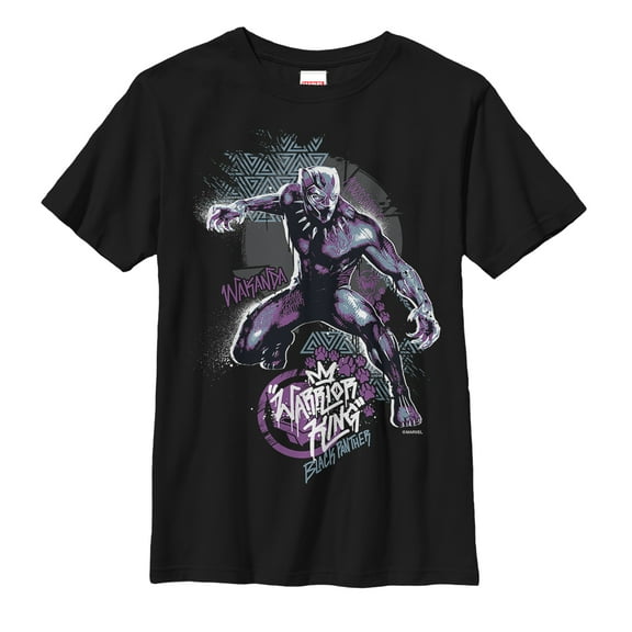 Boy's Marvel Black Panther 2018 Paw Prints  Graphic Tee Black X Large