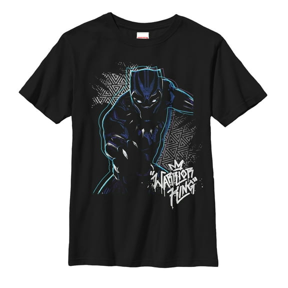 Boy's Marvel Black Panther 2018 Triangle Pattern  Graphic Tee Black X Small