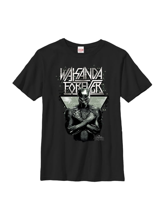 Boy's Marvel Black Panther 2018 Wakanda Salute Graphic Tee Black Small