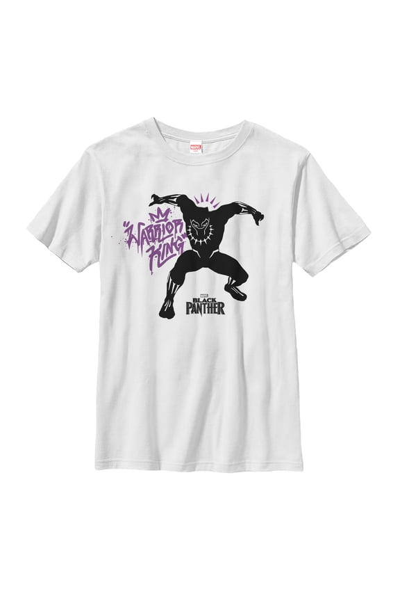 Boy's Marvel Black Panther 2018 Warrior King Graphic Tee White X Large
