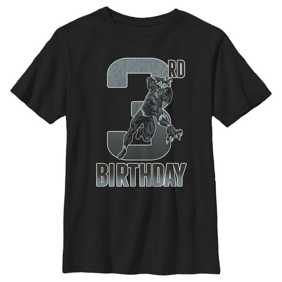 Boy's Marvel Black Panther Action Pose 3rd Birthday Graphic T-Shirt