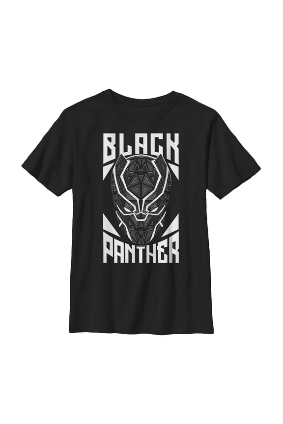 Boy's Marvel Black Panther Adorned Mask Graphic Tee Black X Large