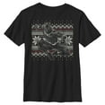 thumbnail image 1 of Boy's Marvel Black Panther Knit Pattern Print  Graphic Tee Black X Small, 1 of 4