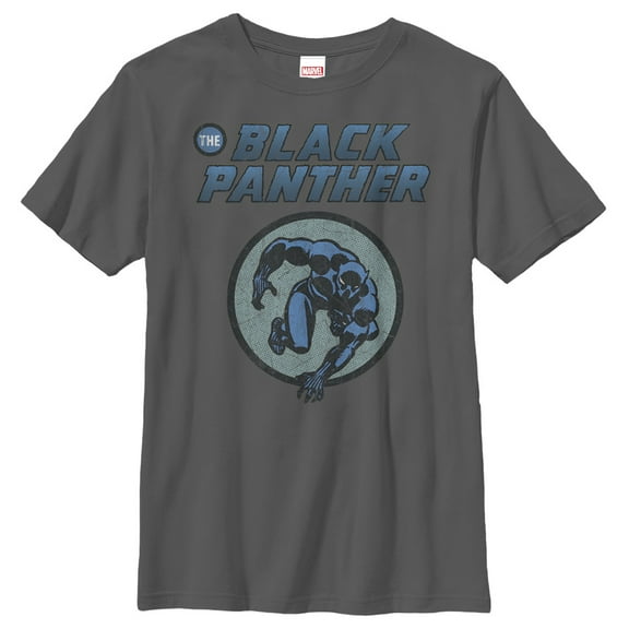 Boy's Marvel Black Panther Leap  Graphic Tee Charcoal Large