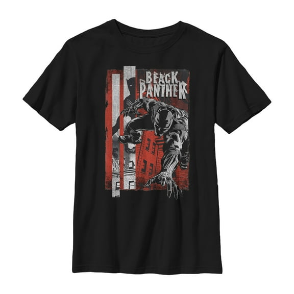 Boy's Marvel Black Panther Lurk Graphic Tee Black Large