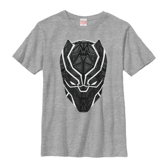 Boy's Marvel Black Panther Ornate Mask  Graphic Tee Athletic Heather X Large