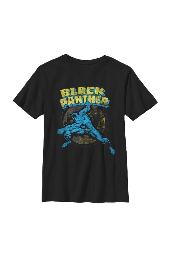 Boy's Marvel Black Panther Retro  Graphic Tee Black X Large