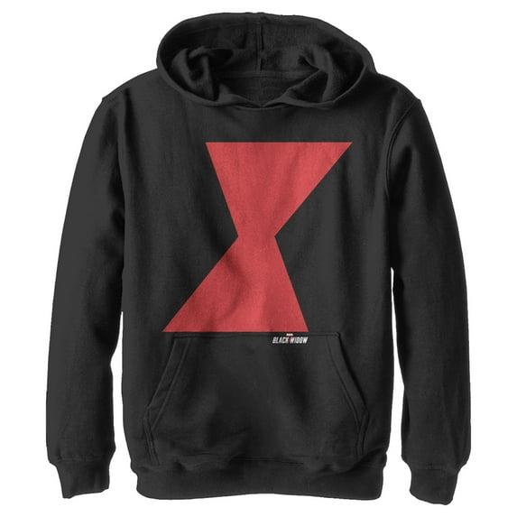 Boy's Marvel Black Widow Bold Hourglass Pull Over Hoodie Black Small