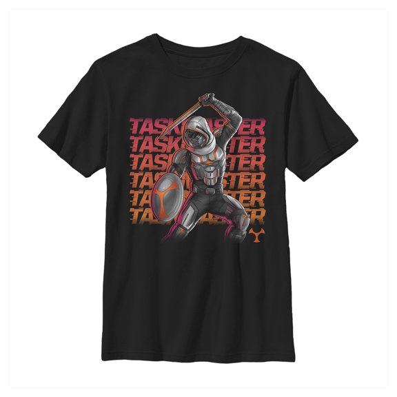 Boy's Marvel Black Widow Taskmaster Battle Graphic Tee Black Medium
