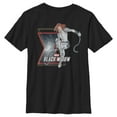 thumbnail image 1 of Boy's Marvel Black Widow Vintage Pose  Graphic Tee Black Small, 1 of 4